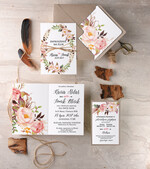 Zaproszenia ślubne Boho  zaproszenia ślubne ręcznie robione, boho osobne tresci dla rodziców3