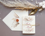 Zaproszenia ślubne Boho  Proste Boho Zaproszenia Ślubne Trawa Pampasowa  Minimalistyczne Zaproszenia na Ślub Delikatne Zaproszenie Ślubne2