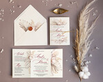 Zaproszenia ślubne Boho  Proste Boho Zaproszenia Ślubne Trawa Pampasowa  Minimalistyczne Zaproszenia na Ślub Delikatne Zaproszenie Ślubne0