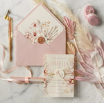 Zaproszenia ślubne Boho  Boho Różowe Zaproszenia Ślubne Trawa Pampasowa  Minimalistyczne Zaproszenia na Ślub Delikatne Zaproszenie Ślubne3