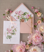 Zaproszenia ślubne Boho  delikatne zaproszenia na ślub w plenerze w różowej kolorystyce z różami 3