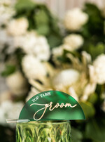 Winietki glamour eleganckie winietki na stół weselny wizytówki ślubne, złote glamour winietki na stoły weselne, zielone winietki na ślub2