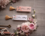 Winietki glamour karteczki ślubne winietki weselne, złote lub srebrne napisy0