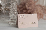 Winietki glamour winietki z perełkami ślubne wizytówki z perełkami winietki na stół weselny, różowo złote winietki z perełkami, eleganckie winietki ślubne z perełkami0