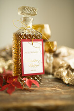 Zawieszki na butelki glamour etykieta na wódkę weselną, złote z dowolnym tekstem2