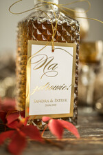 Zawieszki na butelki glamour zawieszki ślubne na butelki, złote śmieszne teksty1