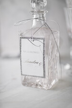 Zawieszki na butelki glamour etykieta na wódkę weselną, glamour z dowolnym tekstem2