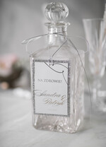 Zawieszki na butelki glamour etykieta na wódkę weselną, glamour z dowolnym tekstem3