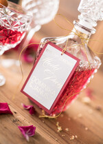 Zawieszki na butelki glamour zawieszki na alkohol weselny, złote z waszą treścią1