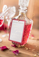 Zawieszki na butelki glamour zawieszki na alkohol weselny, złote z waszą treścią2