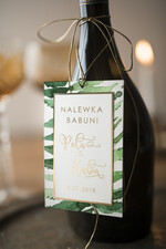 Zawieszki na butelki glamour zawieszka na alkohol weselny, glamour z waszą treścią0