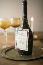 Zawieszki na butelki glamour etykieta na wódkę weselną, glamour z dowolnym tekstem0