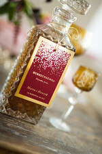 Zawieszki na butelki glamour zawieszka etykieta na alkohole weselne, złote ze śmieszną treścią2