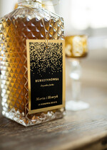 Zawieszki na butelki glamour ślubne zawieszki na alkohol, złote ze śmieszną treścią1