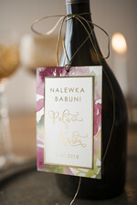 Zawieszki na butelki glamour zawieszka etykieta na alkohole weselne, złote śmieszne teksty0