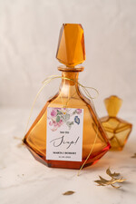 Zawieszki na butelki glamour etykiety na wódkę weselną, złote z waszą treścią0