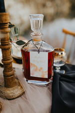 Zawieszki na butelki glamour etykieta na alkohol weselny, glamour z waszym tekstem0