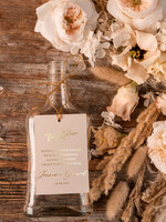 Zawieszki na butelki glamour zawieszki ślubne na butelki, złote ze śmieszną treścią0