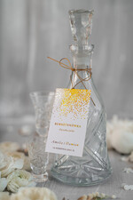 Zawieszki na butelki glamour zawieszki ślubne na butelki, glamour z waszą treścią1