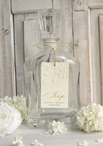 Zawieszki na butelki glamour piękne tłoczone zawieszki na alkohol weselny, złote zawieszki z dowolnym tekstem, zawieszka na butelkę z tłoczonymi kwiatami, ozdoba stołu weselnego0