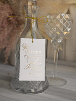 Zawieszki na butelki glamour zawieszki na alkohol weselny, złote z dowolnym tekstem, zawieszka na butelkę ze złotymi literami, ozdoba stołu weselnego3