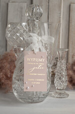 Zawieszki na butelki glamour zawieszki ślubne na butelki z perełkami, złote etykietki na butelki z dowolną treścią, eleganckie zawieszki z perełkami4