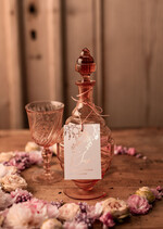 Zawieszki na butelki glamour etykiety na wódkę weselną, złote z waszą treścią1