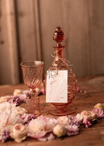 Zawieszki na butelki glamour etykiety na wódkę weselną, złote z waszą treścią0