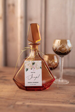 Zawieszki na butelki glamour zawieszki ślubne na butelki, złote z waszą treścią0