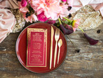 Menu glamour menu weselne na stół karta dań weselnych, eleganckie zlocone litery wasza treść0