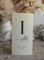 Menu glamour menu weselne i numer w jednym, numery i menu na stół weselny, menu zdobione koralikami, ozdoba na stół weselny, elegancki numerek na stół weselny6