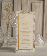 Menu glamour karta drinków, karta dań treść dowolna menu weselne plan podawania posiłków, złote lub srebrne napisy, złote menu weselne, leżące menu weselne3
