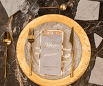 Menu glamour menu weselne plan podawania posiłków na weselu, złote lub srebrne napisy wasza treść2
