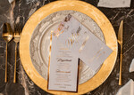 Menu glamour menu weselne plan podawania posiłków na weselu, złote lub srebrne napisy wasza treść5