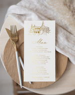 Menu glamour menu weselne plan podawania posiłków na weselu, zlocone napisy dowolna treść0