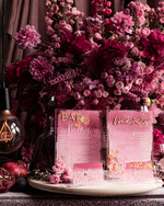 Menu glamour eleganckie menu weselne w różowych kolorach, karta dań z pleksy, weselne menu do postawienia na stole, złote menu na stół weselny, złote menu6