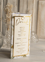 Menu glamour karta drików, menu i numerek na stół weselny, karta dań weselnych, złote menu weselne, menu i numerek na stół w jednym, eleganckie menu na stół weselny4