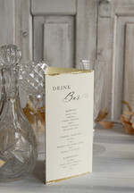 Menu glamour stojące menu na stół weselny, menu i numerek na stół w jednym karta dań i karta drinków, złote menu weselne z perełkami dowolna treść 4