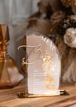 Menu glamour elegancka karta drinków na weselu, akrylowe menu weselne, stojąca karta dań, menu weselne w stylu glamour, karta drinków, złote menu weselne 7