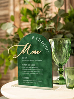 Menu glamour welurowa karta dań na wesele, menu weselne w stylu glamour, zielone menu weselne, karta podawania dań podczas wesela, welurowe zielone menu weselne0