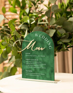 Menu glamour welurowa karta dań na wesele, menu weselne w stylu glamour, zielone menu weselne, karta podawania dań podczas wesela, welurowe zielone menu weselne4