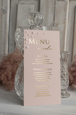 Menu glamour elegancka karta dań na weselu z perełkami, menu weselne z perełkami weselne menu karta potraw weselnych, złote lub srebrne napisy wasza treść7