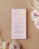 Menu glamour menu weselne na stoły karta dań weselnych, zlocone napisy dowolna treść, menu na stół weselny0