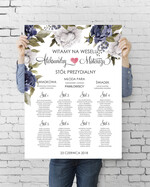 Plany stołów plan stołu plakat  plansza powitanie gości i plan stołów w jednym0