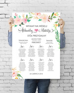 Plany stołów plan stołu plakat  plansza powitanie gości i plan stołów w jednym0