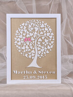 Księgi wpisów gości Rama fotoalbum ślubny i ksiega gosci weselnych w jednym, naturalna drewniana rama0