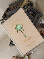 Księgi wpisów gości Drewniane  ksiega gosci na zdjecia z fotobudki, grawerowane drewno wasze imiona0