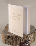 Księgi wpisów gości Drewniane  księga gości do wklejania zdjęć i wpisów gości weselnych, okładka z drewna grawerowane imiona i data4