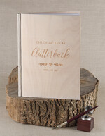 Księgi wpisów gości Drewniane  ksiega pamiątkowa na wpisy gości weselnych, grawerowana drewniana okładka2