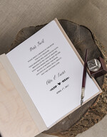 Księgi wpisów gości Drewniane  ksiega pamiątkowa na wpisy gości weselnych, grawerowana drewniana okładka3